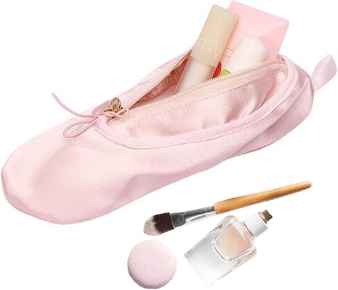 FeBohao Pink Ballet Shoe Makeup Bag Custom Name Personalized Dance Shoe Pouch Portable Cosmetic Swan Ballet Bag Gift for Girls Dancers And Dance Lovers 2 pcs in Kuwait