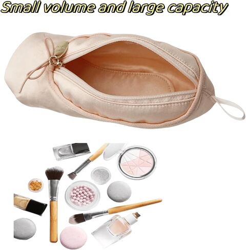 FeBohao Pink Ballet Shoe Makeup Bag Custom Name Personalized Dance Shoe Pouch Portable Cosmetic Swan Ballet Bag Gift for Girls Dancers And Dance Lovers 2 pcs in Kuwait