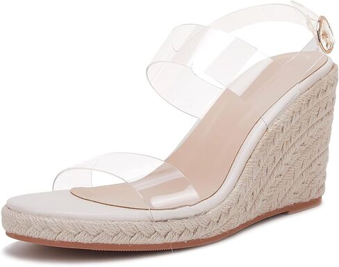 VETASTE Womens Espadrille Wedge Sandals Heels Open Toe Platform High Heeled Ankle Strap Buckle Dress Wedges Shoes in Saudi Arabia