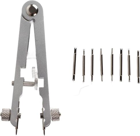 Watch Link Removal Tool, Spring Bar Plier, Watch Bracelet Remover, Watch Strap Adjuster Tool Spring Bar Standard Plier Remover Replace Removing Tool Tweezer Kit for All Watch (Silver) in Saudi Arabia