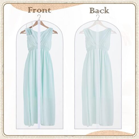4 Pcs Wedding Dress Garment Bag Protective Breathable Hanging White Clothes Cover 72'' Anti Dust Extra Large Dress Bags for Gowns Long Bridal Evening Suit Coats Storage Travel in Saudi Arabia