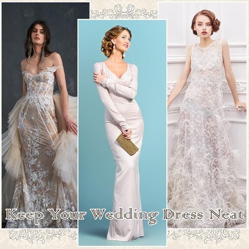 4 Pcs Wedding Dress Garment Bag Protective Breathable Hanging White Clothes Cover 72'' Anti Dust Extra Large Dress Bags for Gowns Long Bridal Evening Suit Coats Storage Travel in Saudi Arabia