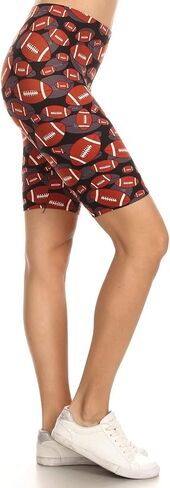 Leggings Depot Women's Ultra Soft Printed Fashion Biker Shorts BAT4 in Kuwait