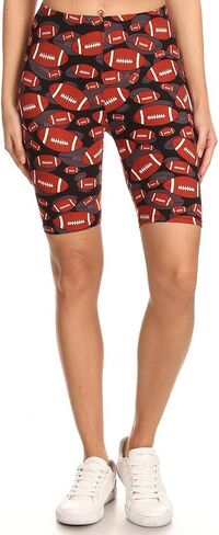 Leggings Depot Women's Ultra Soft Printed Fashion Biker Shorts BAT4 in Kuwait
