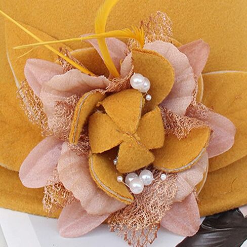 seven wolves Wool Felt Cloche Fedora Hat Winter Warm Bucket Hat Ladies Church Derby Party in Saudi Arabia