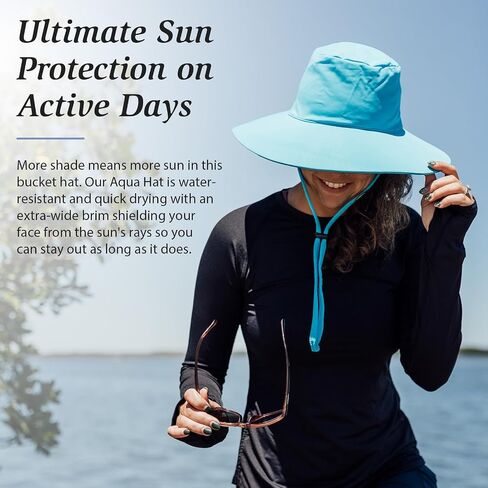 Wallaroo Hat Company – Women’s Aqua Hat – UPF 50+ Sun Protection, Packable Design Featuring Chin Strap for Medium Crown Sizes in Saudi Arabia