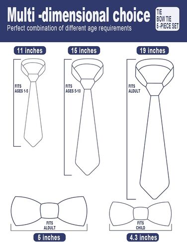 مجموعة ربطات عنق وربطة عنق بسحاب مصنوعة يدويًا من WEIENSC، مناسبة للرجال والأولاد in Kuwait