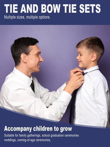 مجموعة ربطات عنق وربطة عنق بسحاب مصنوعة يدويًا من WEIENSC، مناسبة للرجال والأولاد in Kuwait