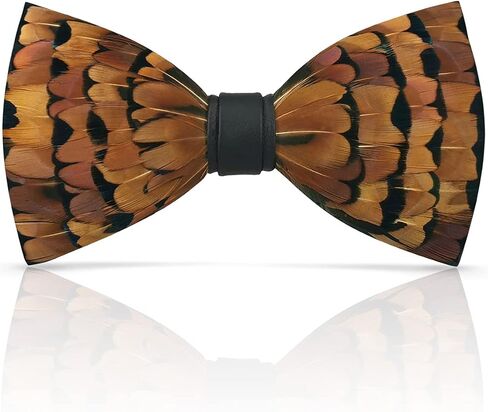 Lanzonia Handmade Series - Feather Bow Ties for Boy Unique Luxury Kids Bowtie Pretied in Saudi Arabia