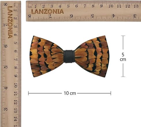 Lanzonia Handmade Series - Feather Bow Ties for Boy Unique Luxury Kids Bowtie Pretied in Saudi Arabia