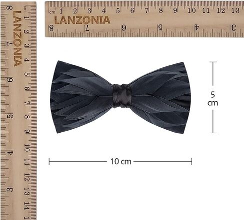 Lanzonia Handmade Series - Feather Bow Ties for Boy Unique Luxury Kids Bowtie Pretied in Saudi Arabia