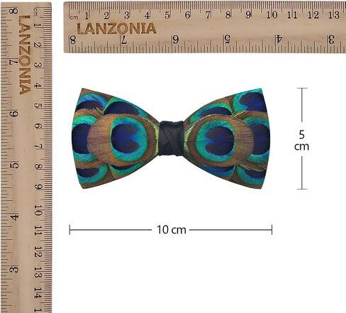Lanzonia Handmade Series - Feather Bow Ties for Boy Unique Luxury Kids Bowtie Pretied in Saudi Arabia