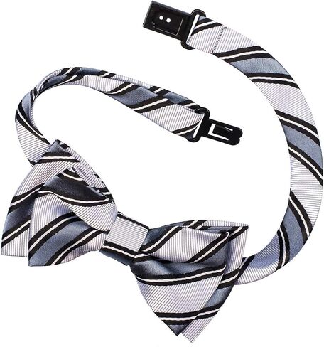 Retreez Preppy Stripe Pattern Woven Microfiber Pre-tied Boy's Bow Tie in Saudi Arabia