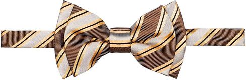 Retreez Preppy Stripe Pattern Woven Microfiber Pre-tied Boy's Bow Tie in Saudi Arabia