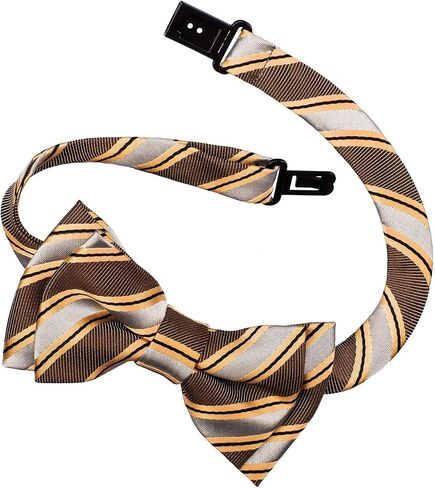 Retreez Preppy Stripe Pattern Woven Microfiber Pre-tied Boy's Bow Tie in Saudi Arabia