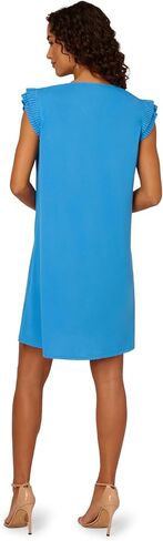 Adrianna Papell Women's V Neck Double Pleated Sleeve Dress in Saudi Arabia
