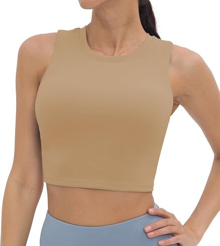 V VOCNI Nursing Bras for Breastfeeding Crew Neck Sleeveless Maternity Tank Tops Sports Bras Workout Pregnancy Crop Tops in Kuwait