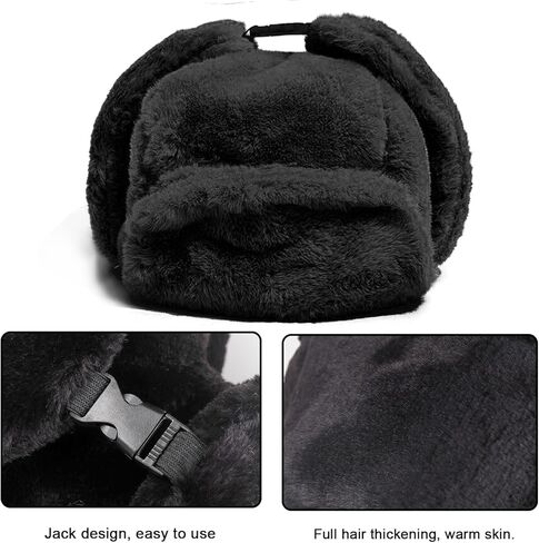 المرأة فو الفراء الصياد قبعة الطيار قبعة غامض قبعة تزلج شتاء دافئ الروسية جندي Ushanka قبعة مع اللوحات الأذن in Kuwait