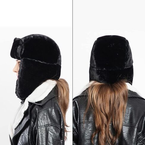 المرأة فو الفراء الصياد قبعة الطيار قبعة غامض قبعة تزلج شتاء دافئ الروسية جندي Ushanka قبعة مع اللوحات الأذن in Kuwait