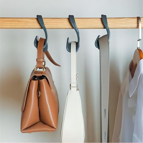 شماعة محفظة خزانة الملابس FUIIFUYU، شماعة محفظة خزانة الملابس، شماعة حقيبة اليد، شماعة المحفظة، شماعة المحفظة، شماعة المحفظة (قطعتان؛ واحدة بيضاء، واحدة رمادية) هدية للسيدات in Kuwait