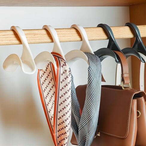 شماعة محفظة خزانة الملابس FUIIFUYU، شماعة محفظة خزانة الملابس، شماعة حقيبة اليد، شماعة المحفظة، شماعة المحفظة، شماعة المحفظة (قطعتان؛ واحدة بيضاء، واحدة رمادية) هدية للسيدات in Kuwait