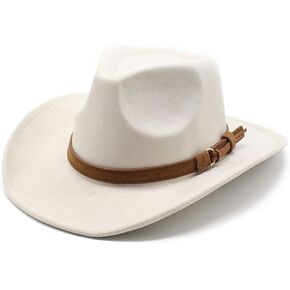 CCAKXCJJ Unisex Western Suede Cowboy Cowgirl Hat Classic Wide Brim Fedora Hat for Men &Women in Kuwait