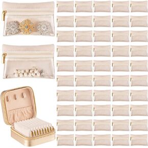 Uiifan 12 Pcs Travel Jewelry Bag Flannel Jewelry Pouch Portable Jewelry Organizer for Jewelry Zipper Pocket