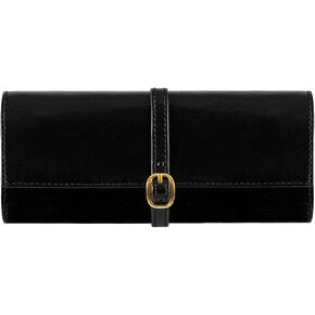 Time Resistance Leather Jewelry Roll - Full Grain Leather Travel Jewelry Case - Jewellery Organizer Made in Italy in Kuwait