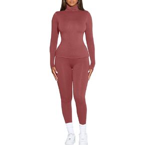 VASAUGE Women's Thermal Underwear Turtleneck Long Johns Base Layer Cold Weather Sets