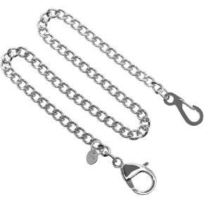 watchvshop Stainless Steel Pocket Watch Chain Albert Chain with Steel Curb Link Chain, Steel Lobster Clasp and Steel Polish Clasp FCS92, Silver in Kuwait