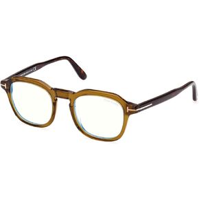 Tom Ford Eyeglasses FT 5836 -B 098 Shiny Transparent Olive, t Logo/Blue Bloc in Saudi Arabia