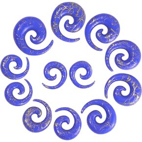 Qmcandy 12pcs Big Gauges Spiral Ear Stretching Kit 00G-20mm Large Acrylic Spiral Set