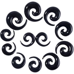 Qmcandy 12pcs Big Gauges Spiral Ear Stretching Kit 00G-20mm Large Acrylic Spiral Set in Kuwait