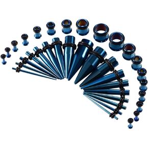 NASAMA 36 Pieces Ear Stretching Kit 14G-00G Stainless Steel Tunnel Plugs Tapers Piecing Set Body Piercing Jewelry in Kuwait