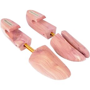 FootFitter Shoe Trees for Men & Women, Wide Heel Split Toe, Aromatic Cedar Boot & Shoe Shaper - USA Grown Cedar Wood