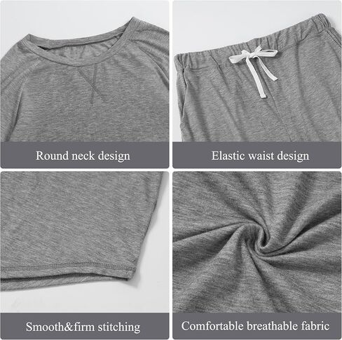 طقم بيجامات Cysincos رجالي بيجامات قطنية بأكمام طويلة ملابس نوم مكونة من قطعتين ملابس نوم سروال برباط طقم Pj in Kuwait