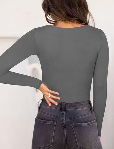 بدلة للجسم نسائية من Kentysill ذات ثنيات ورقبة على شكل قلب وأكمام طويلة وبطانة مزدوجة أساسية للخروج in Kuwait