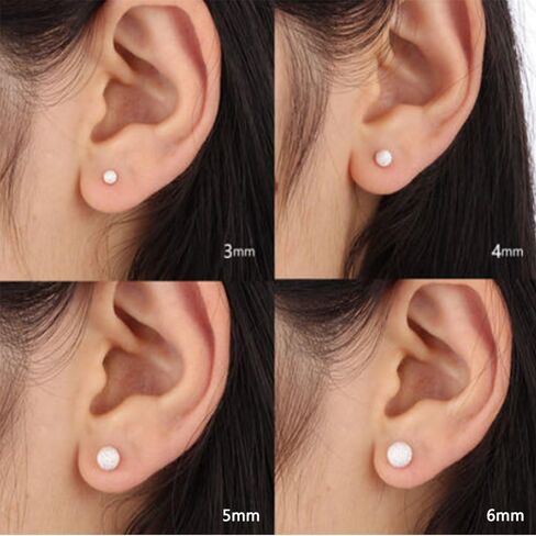 AoedeJ 925 فضة الكرة أقراط رجالي أقراط الكرة الفضة الكرة أقراط هيبوالرجينيك وأقراط للنساء in Kuwait