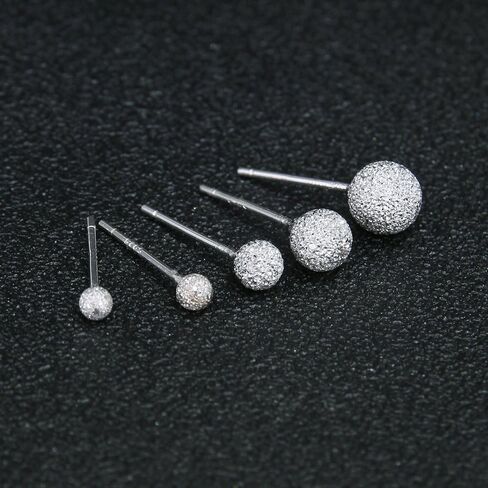 AoedeJ 925 فضة الكرة أقراط رجالي أقراط الكرة الفضة الكرة أقراط هيبوالرجينيك وأقراط للنساء in Kuwait