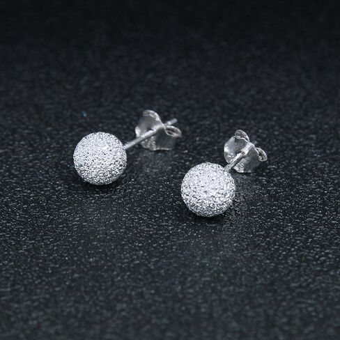 AoedeJ 925 فضة الكرة أقراط رجالي أقراط الكرة الفضة الكرة أقراط هيبوالرجينيك وأقراط للنساء in Kuwait