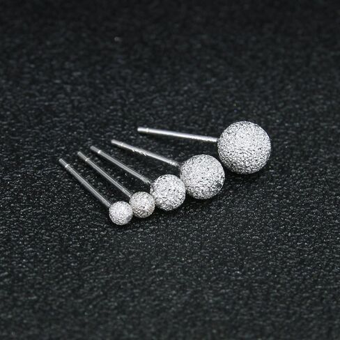 AoedeJ 925 فضة الكرة أقراط رجالي أقراط الكرة الفضة الكرة أقراط هيبوالرجينيك وأقراط للنساء in Kuwait