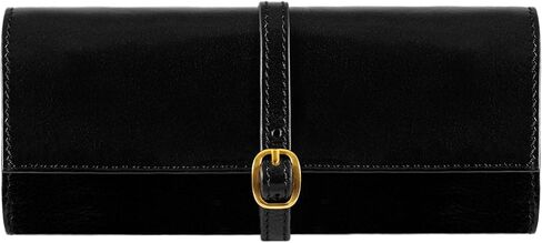Time Resistance Leather Jewelry Roll - Full Grain Leather Travel Jewelry Case - Jewellery Organizer Made in Italy in Kuwait