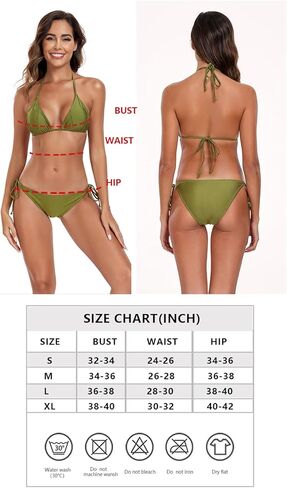 OKEWRIO قطعتين الرسن مثير لباس سباحة سلسلة منخفضة الخصر مثلث المرأة مجموعة البكيني ملابس السباحة in Kuwait