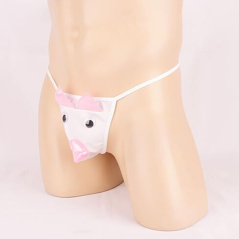 ENGKELAI Men's novel thong, pig head creative cartoon fun underwear, fun White in Kuwait
