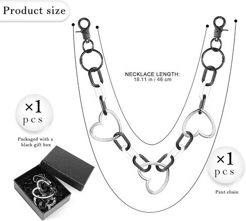 PHOGARY Belt Chain Pants Chain Jeans Chains Hip Hop Chains Wallet Chain Pocket Chain Punk Gothic Metal Chain Biker Trouser Chain Keychains Y2K Accessories for Men and Women in Saudi Arabia