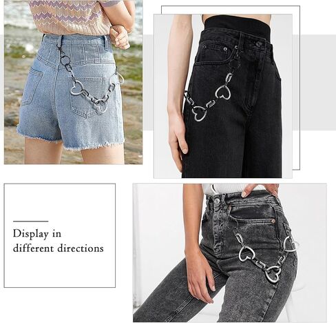 PHOGARY Belt Chain Pants Chain Jeans Chains Hip Hop Chains Wallet Chain Pocket Chain Punk Gothic Metal Chain Biker Trouser Chain Keychains Y2K Accessories for Men and Women in Saudi Arabia