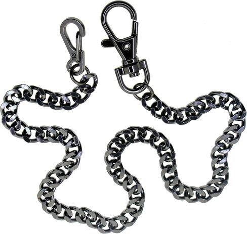 سلسلة ساعات الجيب ألبرت سلسلة جونميتال اللون الأسود الكوبي سلسلة ربط كبح مع مشبك جراد البحر دوار FC66 in Kuwait