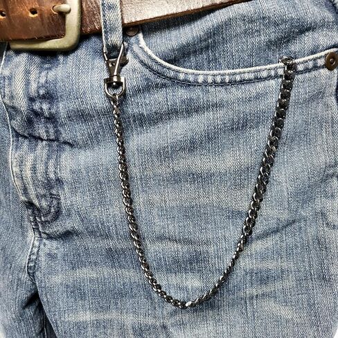 سلسلة ساعات الجيب ألبرت سلسلة جونميتال اللون الأسود الكوبي سلسلة ربط كبح مع مشبك جراد البحر دوار FC66 in Kuwait