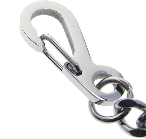 watchvshop Stainless Steel Pocket Watch Chain Albert Chain with Steel Curb Link Chain, Steel Lobster Clasp and Steel Polish Clasp FCS92, Silver in Kuwait