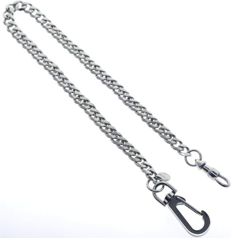 ووتش في شوب سلسلة ساعة جيب من الستانلس ستيل مع سلسلة كوبية ثقيلة من الستيل، مشبك دوار البرت ستيل، مشبك دوار كبير من الستيل FCS85، فضي, فضي in Kuwait